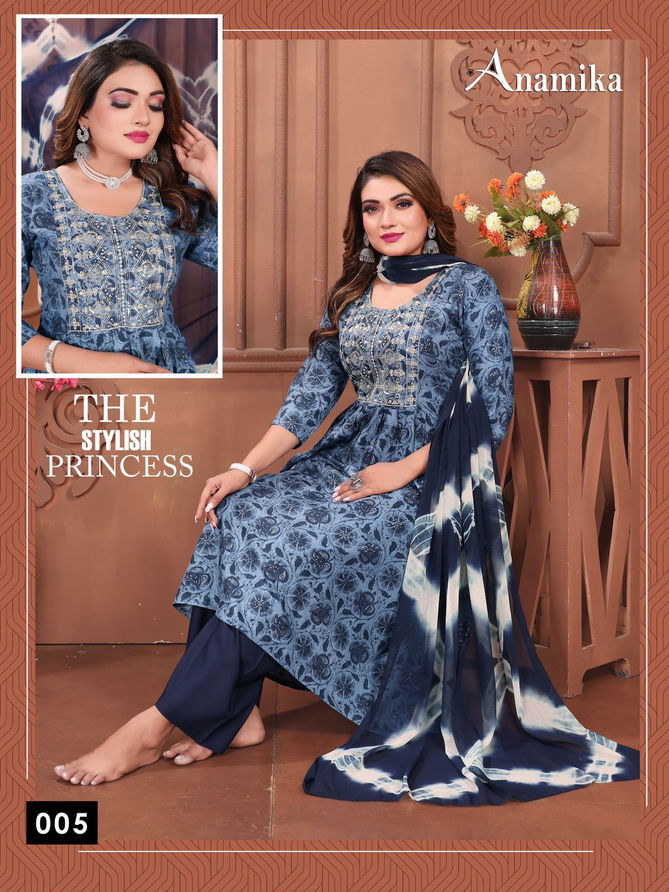 Anamika Vol 3 By Fashion Talk Rayon Procian Printed Kurti Bottom With Dupatta Wholesalers In Delhi
